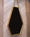 Wall - Mounted Mirrors Contemporary Hexagon Metal Mirror with Hanging Strap - From Where -