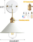 Wall - Sconce Modern Industrial - WallLight E26 - Socket WallLamp with Switch Wall Lamp for Bathroom Vanity Bedroom Living Room Wall Light Hallway Gallery Industrial Sconces - From Where -