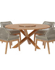 Wellspring 5 - Piece Outdoor Patio Teak Wood Dining Set - From Where Finds -