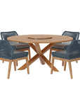 Wellspring 5 - Piece Outdoor Patio Teak Wood Dining Set - From Where Finds -