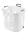 Wheeled Laundry Basket Plastic White - From Where -