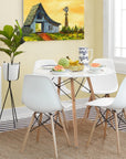 White Armless Dining Chairs (Set of 4) - From Where -