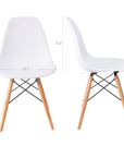 White Armless Dining Chairs (Set of 4) - From Where -
