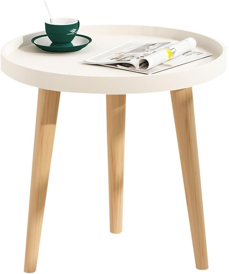 White Circular Edge Bedside Table - From Where -