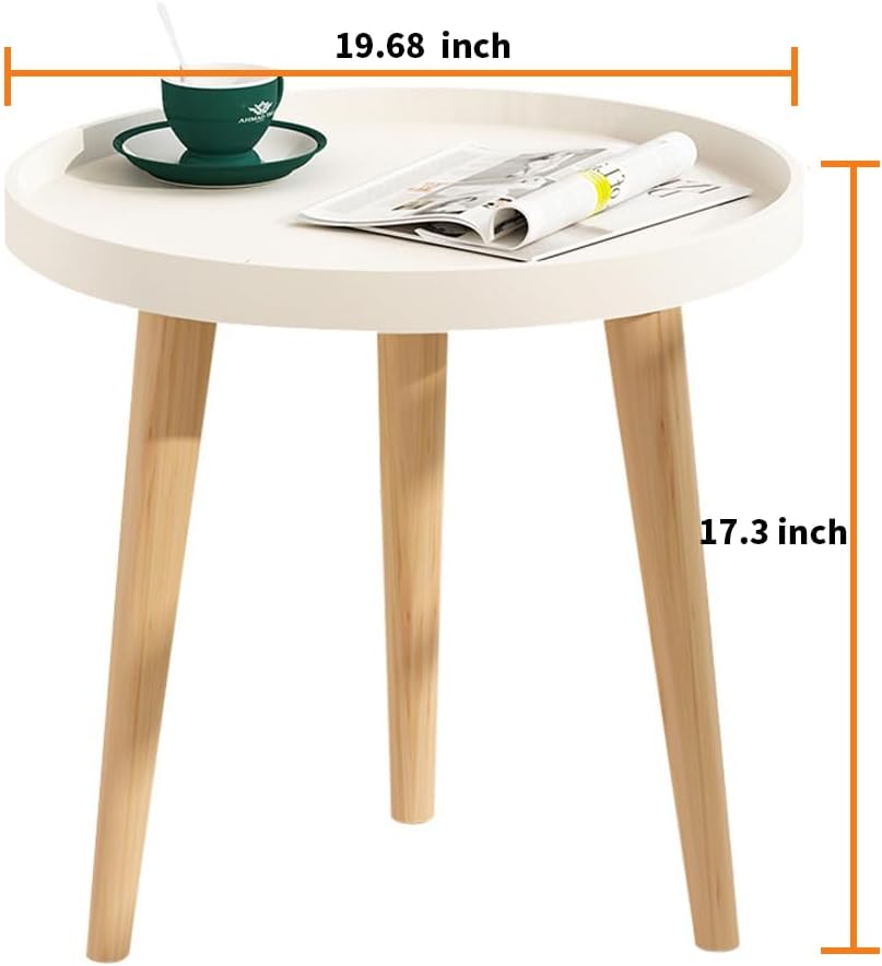 White Circular Edge Bedside Table - From Where -