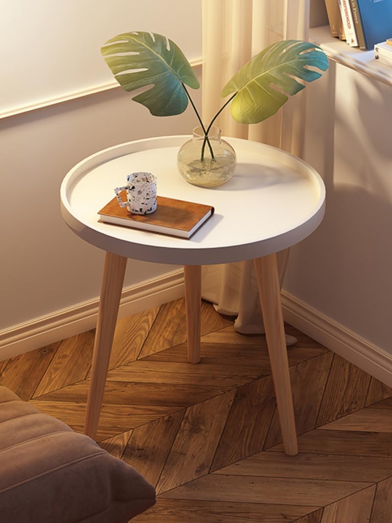 White Circular Edge Bedside Table - From Where -