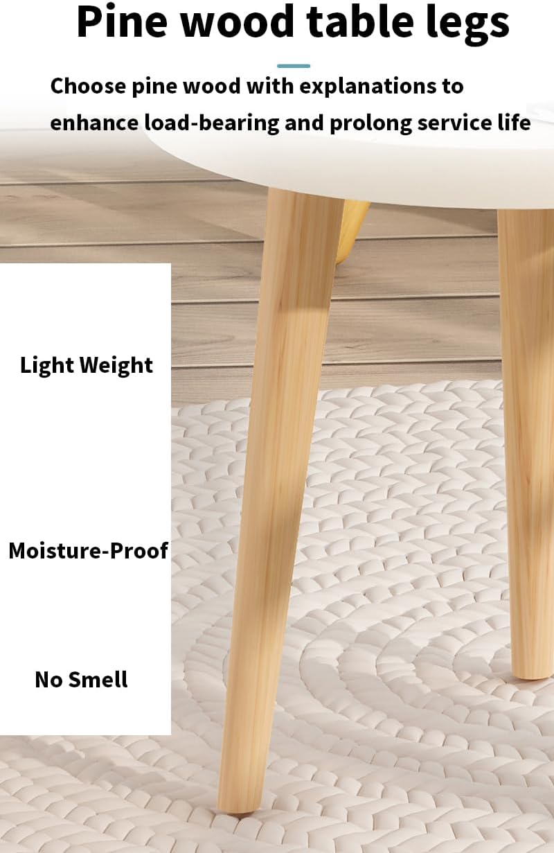 White Circular Edge Bedside Table - From Where -
