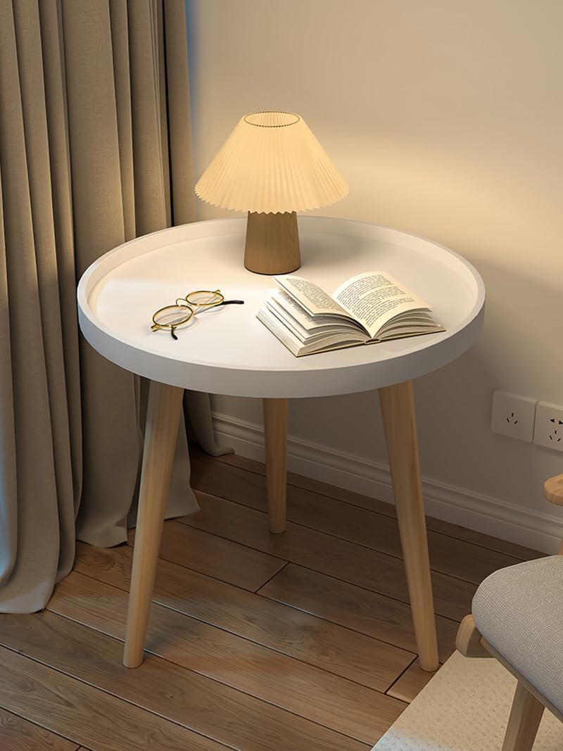 White Circular Edge Bedside Table - From Where -
