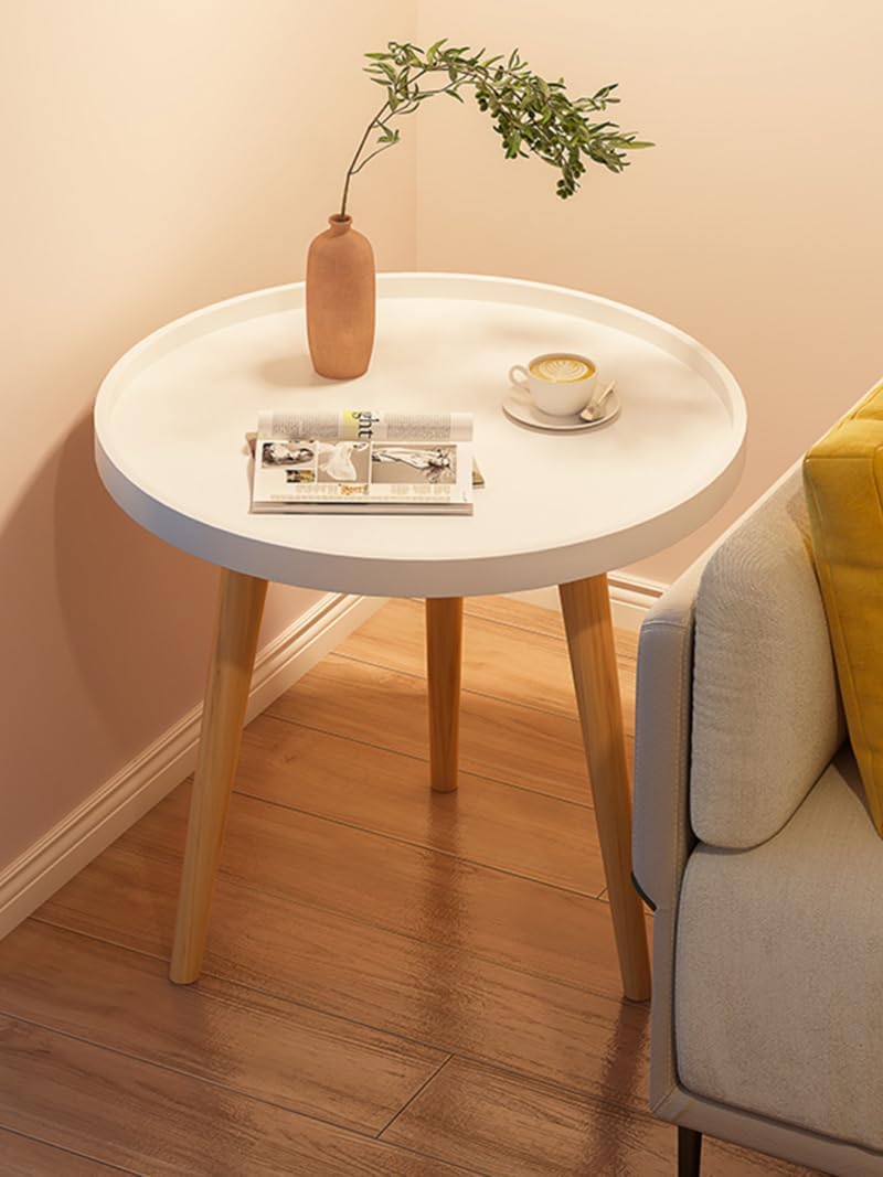 White Circular Edge Bedside Table - From Where -