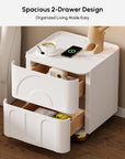White Nightstand with 2 Drawers - From Where -
