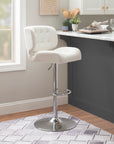 White Polished Chrome Barstool - From Where -