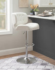 White Polished Chrome Barstool - From Where -