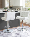 White Polished Chrome Barstool - From Where -