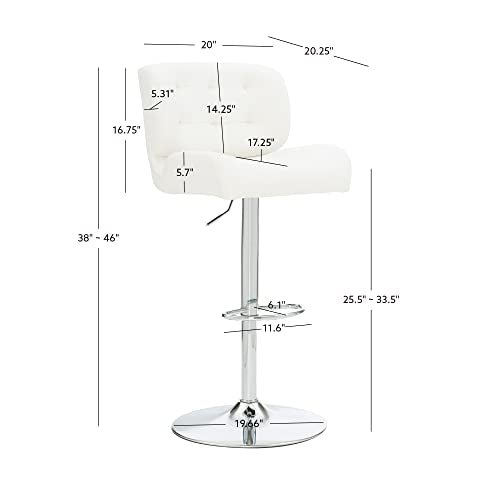 White Polished Chrome Barstool - From Where -