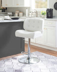 White Polished Chrome Barstool - From Where -