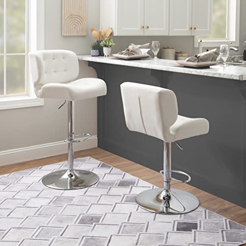 White Polished Chrome Barstool - From Where -