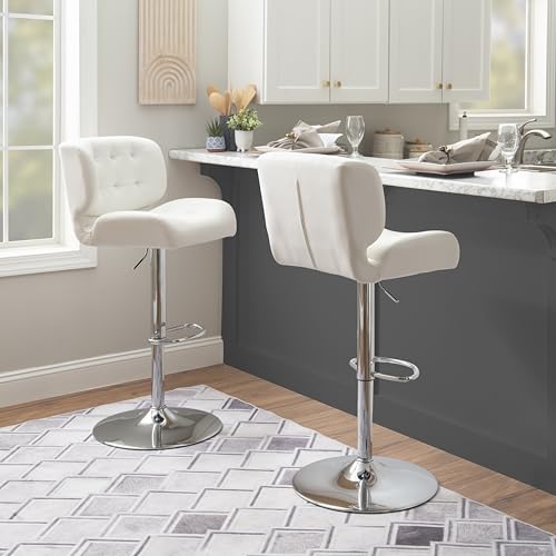 White Polished Chrome Barstool - From Where -