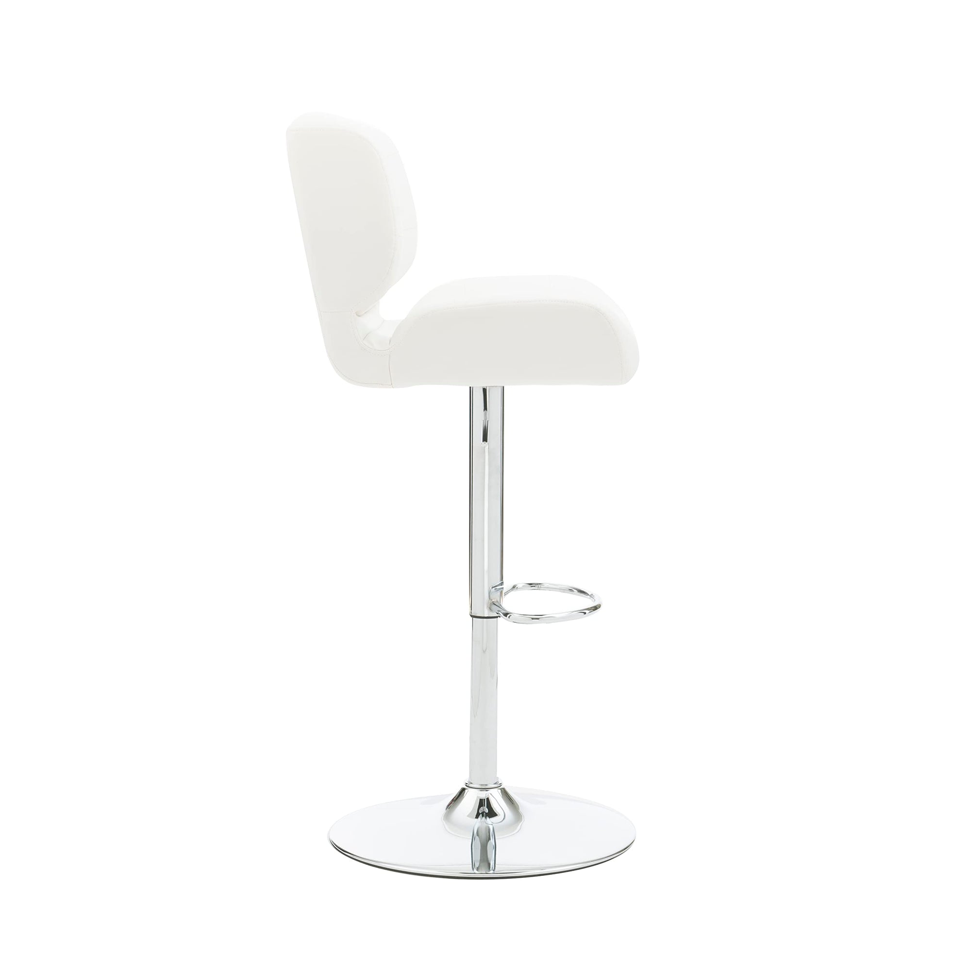 White Polished Chrome Barstool - From Where -