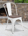White Stackable Metal Chairs (Set of 4) - From Where -