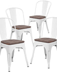 White Stackable Metal Chairs (Set of 4) - From Where -