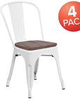 White Stackable Metal Chairs (Set of 4) - From Where -