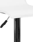 White Vinyl Adjustable Height Barstool - From Where -