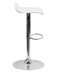 White Vinyl Adjustable Height Barstool - From Where -