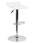 White Vinyl Adjustable Height Barstool - From Where -