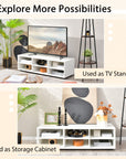 White Wood Media Console Table - From Where -