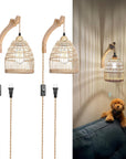 Wicker Wall Sconces (Set of 2) - From Where -