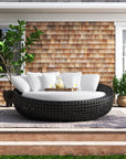 Wide Outdoor Wicker Patio Daybed with Sunbrella Cushions - From Where -