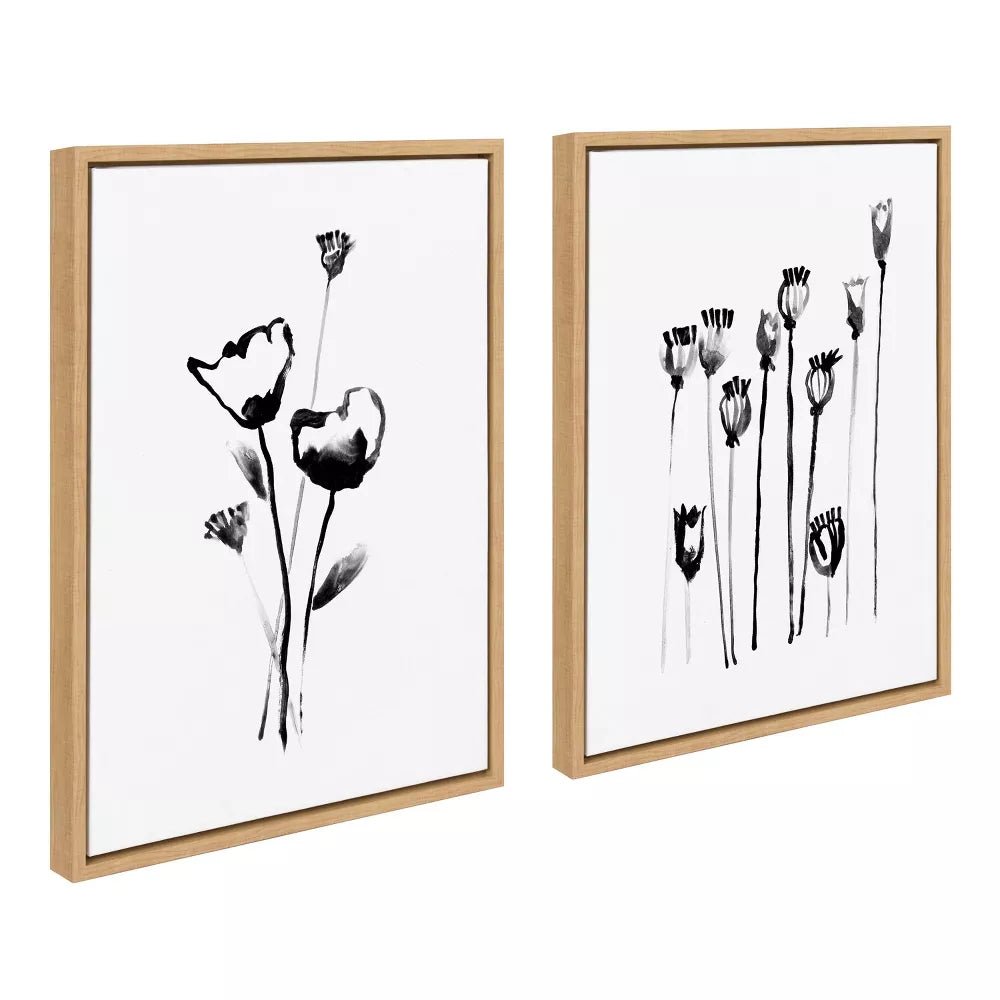 Wildflowers Framed Wall Canvas (Set of 2) - From Where -