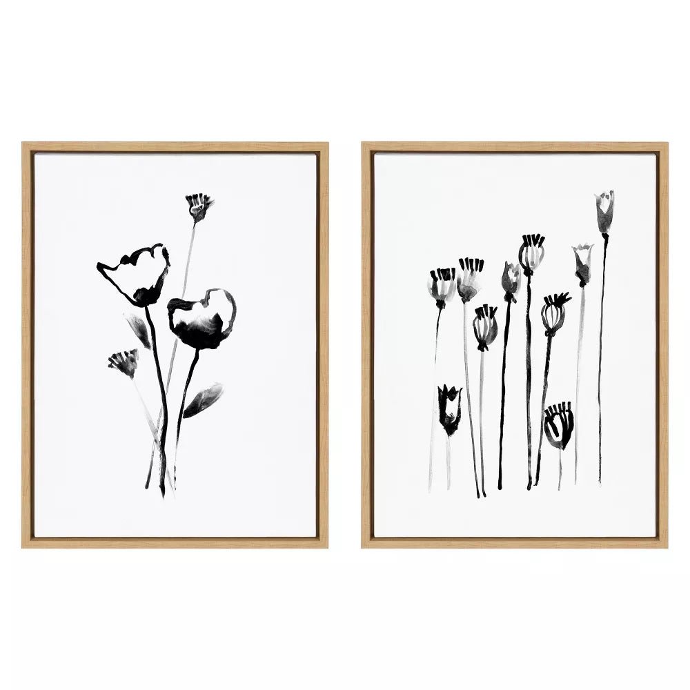 Wildflowers Framed Wall Canvas (Set of 2) - From Where -