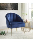 Wingback Accent Arm Chair with Metal Legs in Blue - From Where -