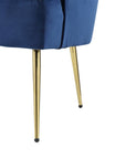 Wingback Accent Arm Chair with Metal Legs in Blue - From Where -