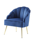 Wingback Accent Arm Chair with Metal Legs in Blue - From Where -