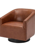 Wood Base Swivel Accent Chair - From Where -
