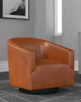 Wood Base Swivel Accent Chair - From Where -