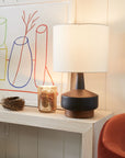 Wood & Ceramic Table Lamp (22") - From Where - Living Room