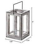 Wood Frame Hurricane Candle Lantern - From Where -