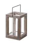 Wood Frame Hurricane Candle Lantern - From Where -