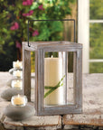 Wood Frame Hurricane Candle Lantern - From Where -