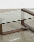 Wood Rectangle Glass Coffee Table - From Where -