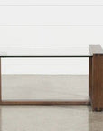Wood Rectangle Glass Coffee Table - From Where -