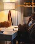 Wood Tripod Floor Lamp - From Where -