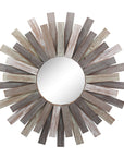 Wooden Sunburst Wall Mirror - From Where -