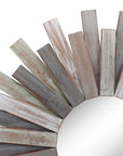 Wooden Sunburst Wall Mirror - From Where -