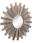 Wooden Sunburst Wall Mirror - From Where -