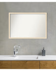 Woodgrain Stripe Framed Vanity Mirror - From Where -