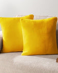 Yellow Set of 2 Throw Pillow Covers - From Where -